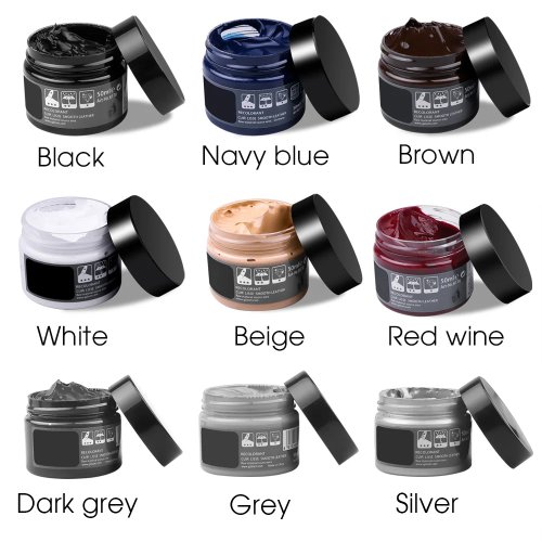 Car leather repair kit – liquid recoloring balm (no heat). Restores holes, scratches, cracks and rips on seats and shoes