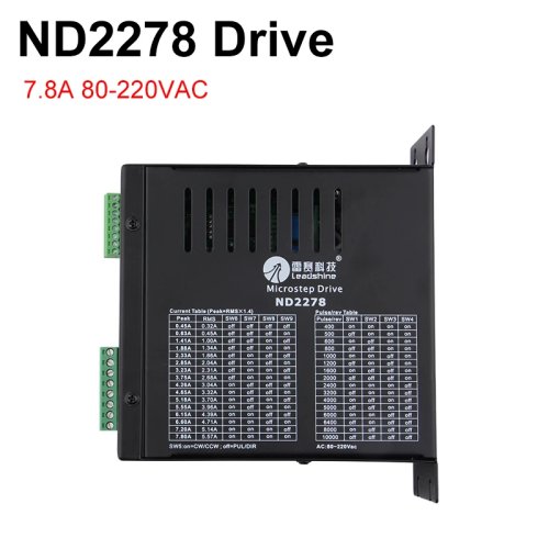 متحكم محرك خُطوِي Leadshine ND2278 ثنائي الطور 80–220VAC 7.8A (متوافق مع DM2282) للمحركات NEMA23/NEMA34 ولأجهزة CNC/راوتر