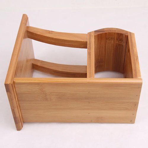 Bloque para cuchillos de bambú 6 ranuras — Soporte horizontal ventilado para cocina