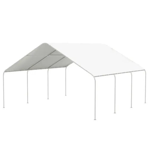 Outsunny cochera portátil 19' x 19.5' — Carpa/garaje con protección UV para auto, camión y lancha
