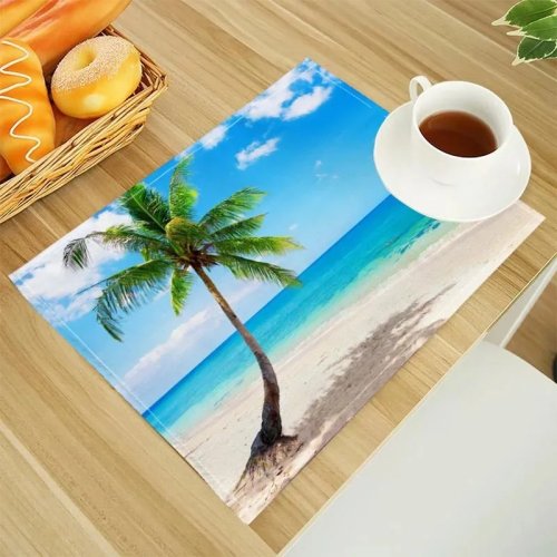 Tấm lót bàn "Mùa Hè Thiên Đường" chống nhiệt, chống trượt với họa tiết phong cảnh sống động