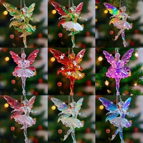 Funkelnde 2D Acryl-Ballerina-Anhänger – Christbaumschmuck & Anhänger für den Rückspiegel