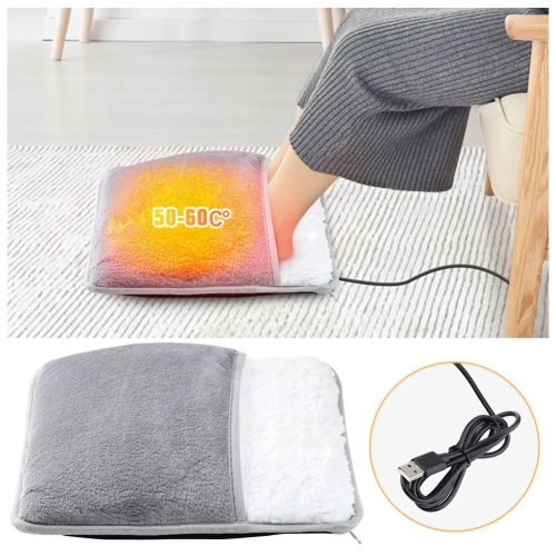 وسادة تدفئة للقدمين كهربائية USB — شباشب/حصيرة مدفأة مع تحكم بدرجة حرارة ثابتة للمنزل، المكتب وغرفة النوم