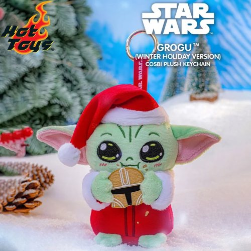 Porta-chaves Grogu (Baby Yoda) de Natal, boneco pendente para mochila – Star Wars Hot Toys