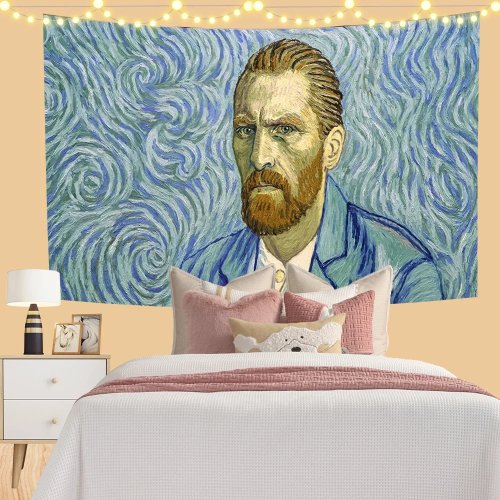 Tapiz de pared estilo pintura al óleo con motivo de brujería — psicodélico hippie para cuarto y decoración bohemia