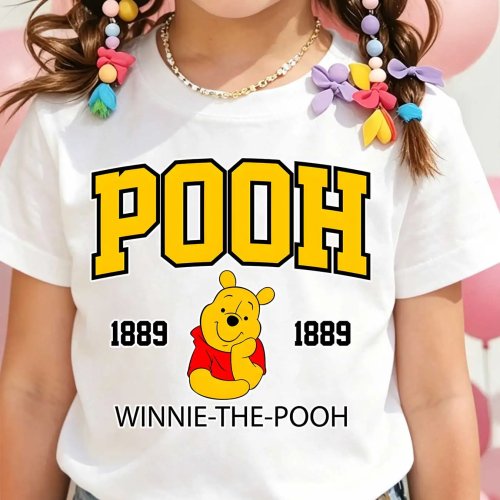 T-shirt fille Disney Winnie l'ourson manches courtes, coupe ample - été