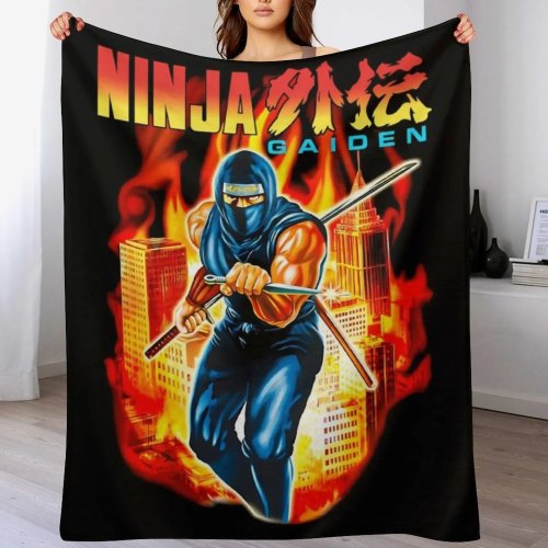 Manta NINJA GAIDEN con Box Art — Suave y Mullida para Sofá y Cama