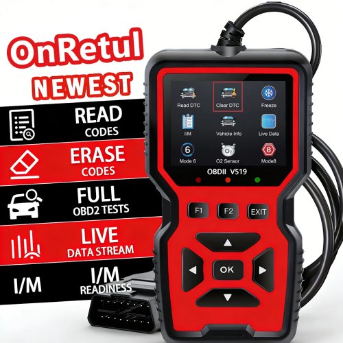 ماسح تشخيص أعطال سيارات OBD-II/EOBD احترافي – فاحص بطارية، حالة جاهزية I/M، قراءة/مسح رموز الأعطال، مناسب لسيارات OBD-II منذ 1996، لا يحتاج إلى بطارية