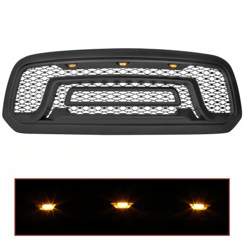 Frontgrill für Dodge RAM 1500 (2013–2018) mit bernsteinfarbenen LED-Leuchten