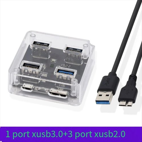 A14E ฮับ USB 4 พอร์ต (USB 3.0/2.0, 5Gbps) ด็อก USB‑A สำหรับโน้ตบุ๊ก/พีซี