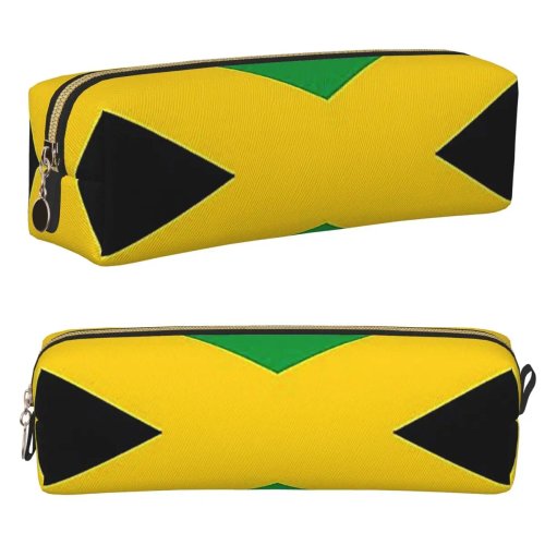 Jamaica Flag Pencil Case — Large Capacity Pen Pouch for School, Office & Cosmetic Bag (Kids/Adults)