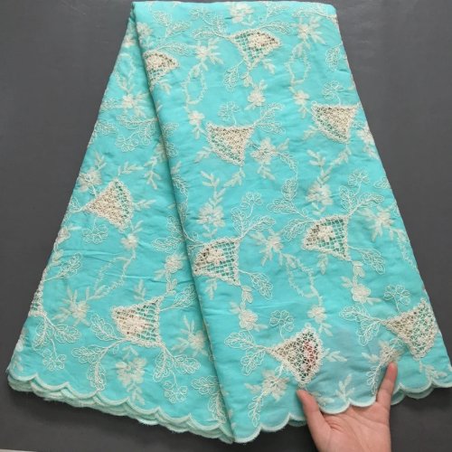 Tela tradicional nigeriana de algodón – encaje africano y Swiss voile, tejido premium para novia y trajes de fiesta