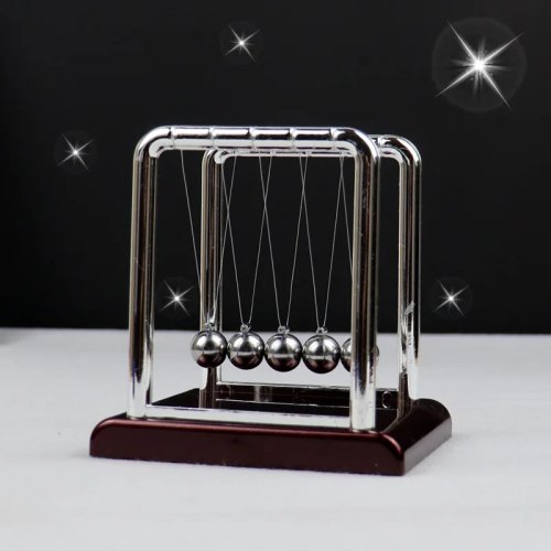 Bộ con lắc Newton để bàn — các quả cầu va chạm, mô phỏng nguyên lý vật lý, trang trí bàn và quà tặng văn phòng