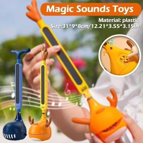 Otamatone 2-in-1 elektronisch muziekinstrument speelgoed — elektrische gitaar- & erhu-klanken, Japans muziekspel voor kinderen