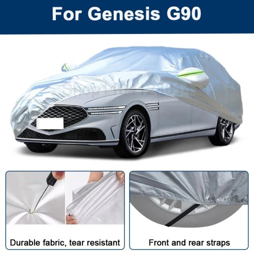 Bạt phủ toàn thân cho Genesis G90 — chống nước, chống tuyết, chống bụi, chống tia UV, có dải phản quang