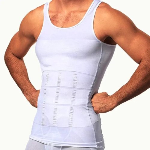 Men's Seamless Compression Body Shaper Vest — Slimming Waist Trainer Tank Top for Belly Control
