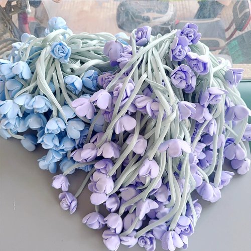 Stoffapplikation Lilienknospe mit zwei Enden – Blumenpatch zum Aufnähen für Rock, Kleidung, Rucksack, Anhänger, DIY-Zubehör