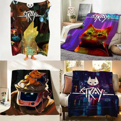 Stray flannel throw blanket — soft throw for sofa, living room and bedroom
