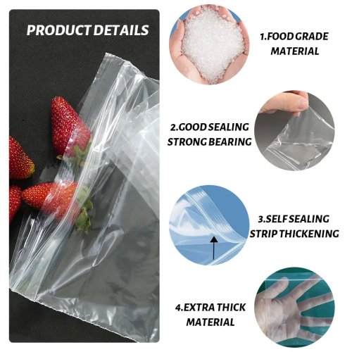 Wielokrotnego użytku przezroczyste woreczki strunowe – zamykane plastikowe torebki do przechowywania przekąsek, biżuterii i drobiazgów