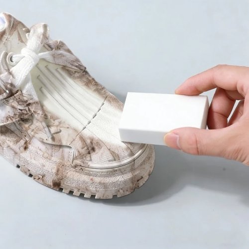 Weißer Schuh-Reinigungs-Radierer - wasserloser Sneaker-Reiniger (Bürste/Schwamm), Haushalts-Schuhpflege, 1 Stk.