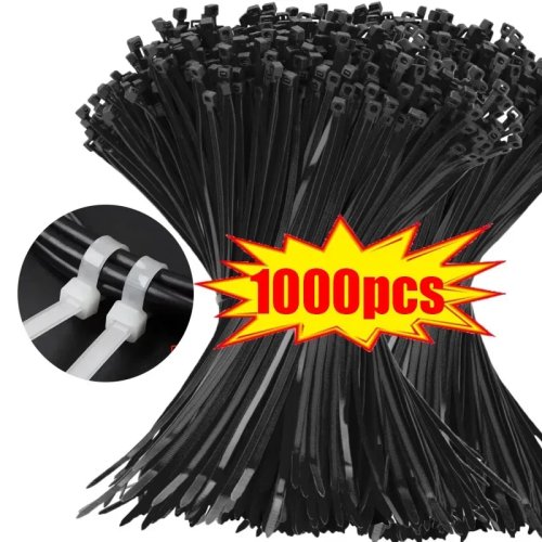 10–1000 Stk. Rilsan Kunststoff-Kabelbinder, selbstverriegelnd – Pflanzclips/Abspannschellen für Gewächshaus