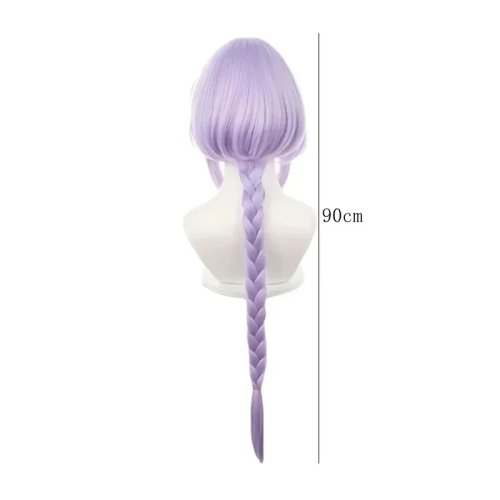 Parrucca cosplay Qiqi lilla chiaro — capelli sintetici resistenti al calore per Genshin Impact