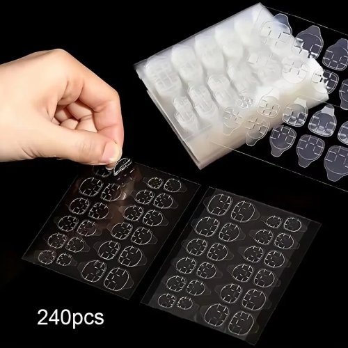 Doppelseitiges transparentes Gel-Nagelklebeband – wiederverwendbare Klebesticker für künstliche/Press-On-Nägel