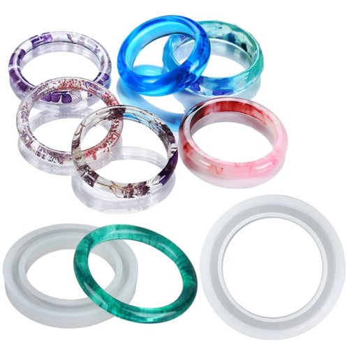 Molde de silicona para brazaletes (bangle) — molde para resina UV/epóxica, para hacer joyería y manualidades DIY
