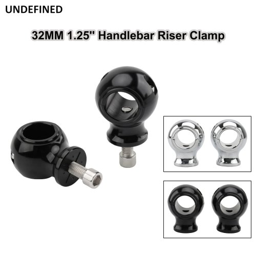 แคลมป์ไรเซอร์แฮนด์บาร์ทรงกลม 32 มม. (1.25") แบบหนา – สำหรับ Harley Touring/Sportster/Dyna/Softail, รองรับแบบ Universal สำหรับ Honda Kawasaki Suzuki