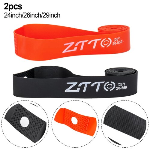 2-Pack Tubeless Rim Tape (PVC/Nylon) for MTB & Road Bikes — 24/26/29 inch
