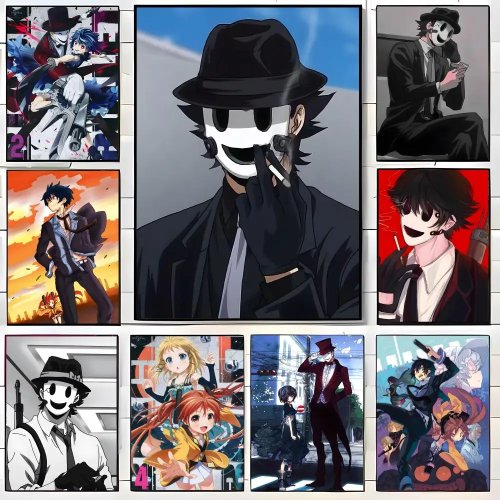 Sticker/Poster Anime B-Black (B-Bullet) autoadhesivo e impermeable — Decoración de pared para café, bar, cuarto