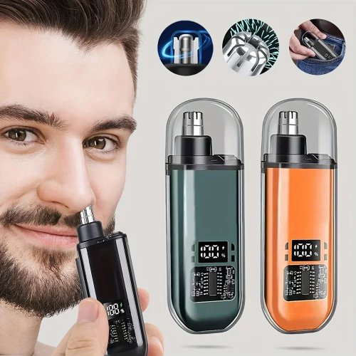 Nose & Ear Hair Trimmer for Men — USB‑C Rechargeable, Portable Fast‑Charge Grooming Kit