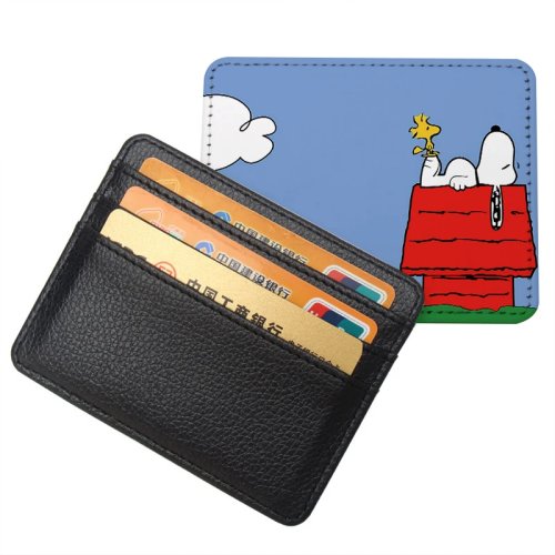 Mini etui na karty Snoopy z motywem kreskówkowym — 3 kieszonki na karty, przenośny, prezent
