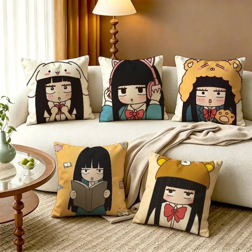 Kuronuma Sawako (Kimi ni Todoke) cotton-linen square pillow cover — anime cushion cover, home decor gift