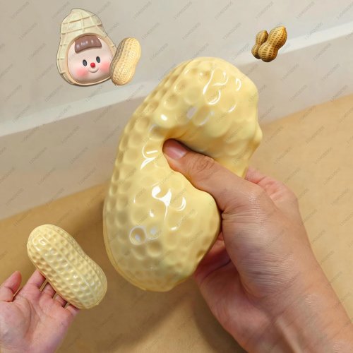 ลูกบอลคลายเครียด A5 รูปถั่วลิสง — Squishy กรอบ นุ่มเหมือนเนย ของเล่นฟิดเจ็ตเชิงประสาทสัมผัส ลดความเครียด สำหรับเด็กและผู้ใหญ่