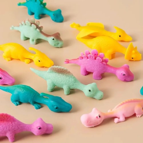Lance-doigt dinosaure/poule pop-up — jouet fidget élastique et collant anti-stress avec bruit