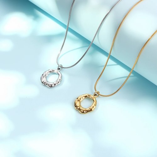 Stainless steel hollow minimalist pendant necklace for women — jewelry gift