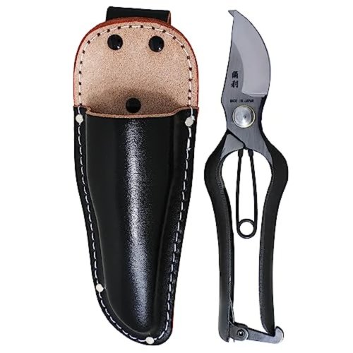 Forbici da potatura bypass giapponesi 20 cm (8") – Professionali, forgiate a mano, fatte in Giappone, con fodero in pelle