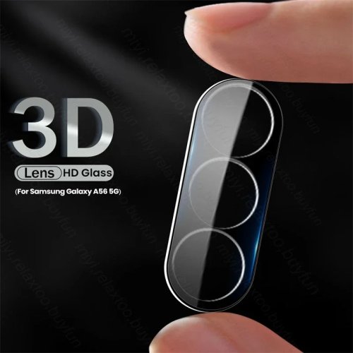 ฟิล์มกระจกนิรภัยเลนส์กล้องแบบโค้ง 3D ชุด 3/1 สำหรับ Samsung Galaxy A56 A36 A26 5G A16 A06 A17 A27 A37 A57