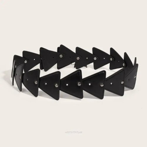 Hollow-Out Corset Studded PU Leather Waist Belt — 2000s Aesthetic Waist Cincher for Women