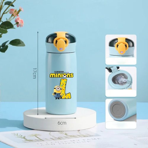Termos Minions 460 ml – Przenośna próżniowa butelka termiczna, duża pojemność, prezent na urodziny