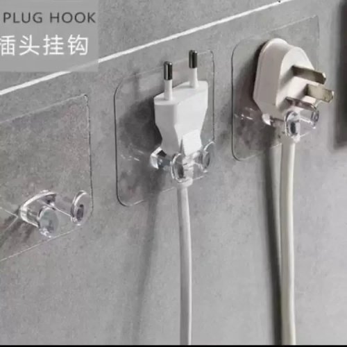 Móc dán tường trong suốt bằng nhựa, không cần đóng đinh, chịu lực, không để lại vết