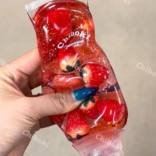 Slow-rising fruit squishy — soft squeeze sensory fidget toy for stress relief (maltose/toothpaste-style filling)