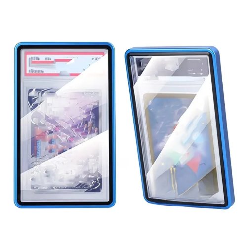 Protecteur de cartes BGS 130PT — boîtier slab épais empilable avec cadre aluminium magnétique double face, lot de 3 pour cartes à collectionner