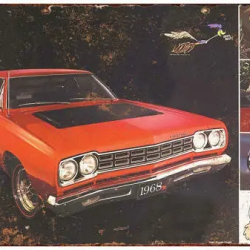 Letrero metálico reproducción 1968 Road Runner estilo vintage