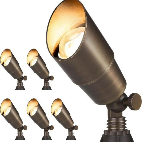 통황동 12V LED 실외 정원 스포트라이트, 견고한 저전압 방수