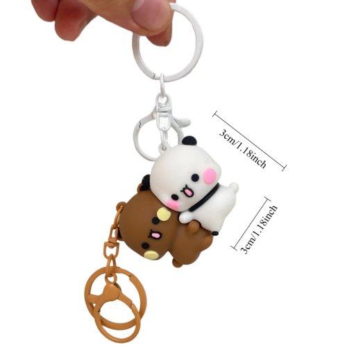 Llavero magnético panda Bubu Dudu — colgante para mochila con figuras de juguete, regalo temático para parejas