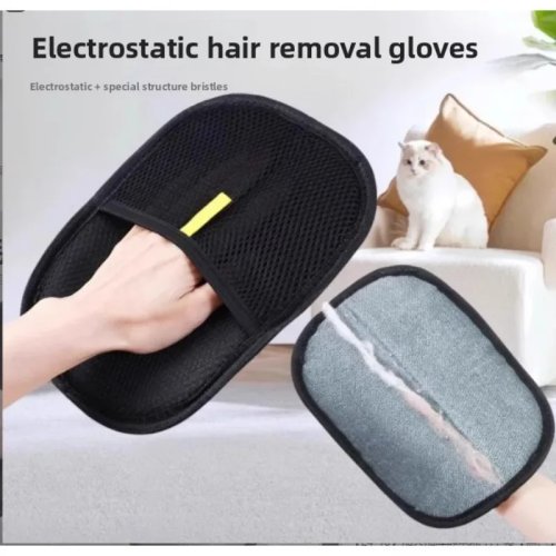 Gants réutilisables anti-poils électrostatiques pour animaux – gants de toilettage double face, idéal pour tapis
