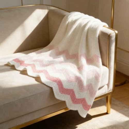 Multi-use Baby Cover Blanket – Soft striped knit, color-block stroller & nursery blanket, cozy and suitable for all seasons