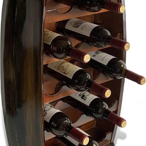 Botellero de madera Alexander para 18 botellas, estantería independiente rústica para bar